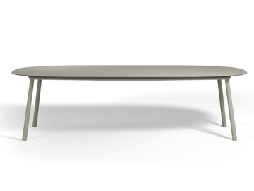 TOSCA - Oval stainless steel dining table by TRIBÙ