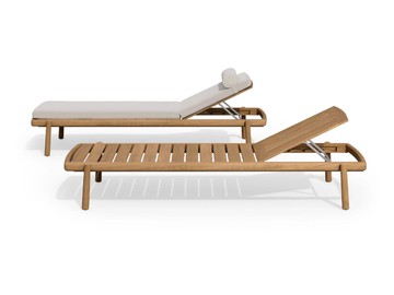 UKIYO - Recliner teak sun lounger by TRIBÙ