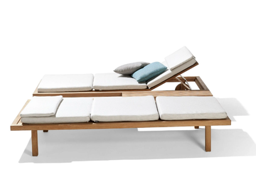VIS À VIS - Recliner teak lounger by TRIBÙ
