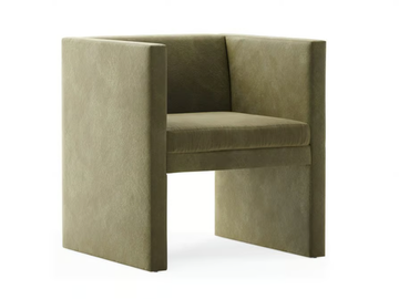 ANGLE - Velvet easy chair with armrests by TRNK