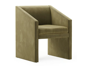 ANGLE - Velvet easy chair with armrests by TRNK