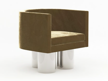 ARC - Velvet armchair with armrests by TRNK