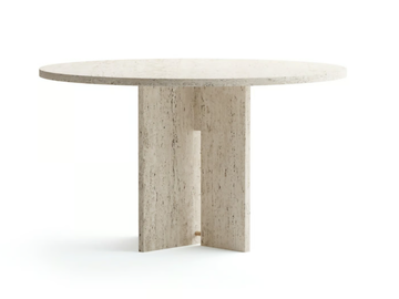 SEGMENT - Round custom travertine table by TRNK