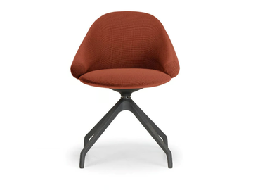 FENDER FD 4096 - Upholstered trestle-based fabric chair with armrests by True Design