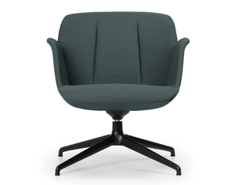 HIVE - Swivel trestle-based fabric easy chair by True Design