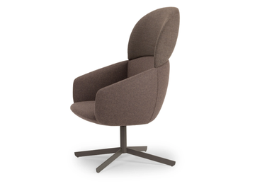 NOT LOUNGE - Fabric armchair with 4-spoke base high-back by True Design