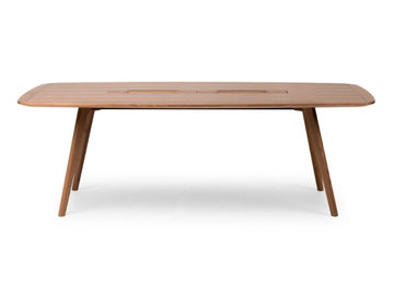 WING MEETING - Rectangular wooden meeting table with cable management by True Design
