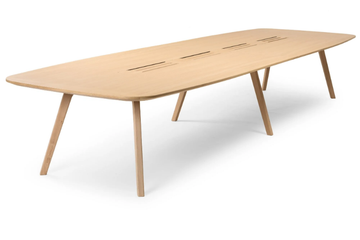 WING MEETING - Rectangular wooden meeting table with cable management by True Design