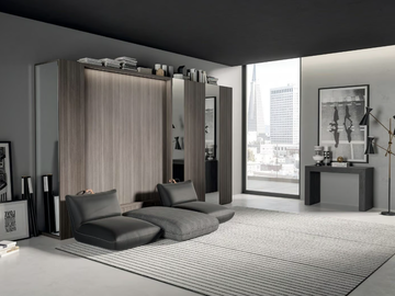 ALCOVA LIGHT - CONFIGURATION 254 - Storage wall with fold-away bed by TUMIDEI