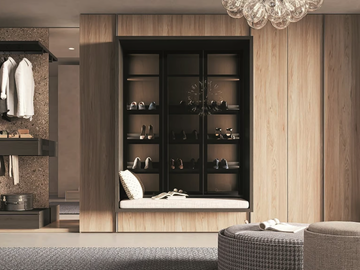 ALCOVA - Sectional wood and glass wardrobe by TUMIDEI
