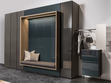 ALCOVA SYSTEM - COMPOSITION 08 - Storage wall with fold-away bed by TUMIDEI