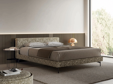 EVE - Fabric double bed with upholstered headboard by TUMIDEI