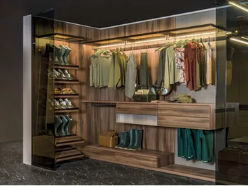 MATI - COMPOSITION 04 - Sectional melamine-faced chipboard walk-in wardrobe by TUMIDEI