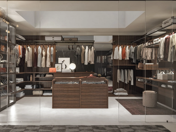 MATI - Sectional melamine-faced chipboard walk-in wardrobe by TUMIDEI