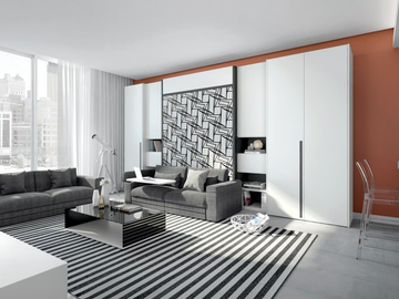 ON-OFF CONFIGURATION 257 - Pull-down bed with cabinet by TUMIDEI
