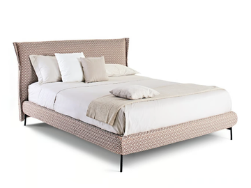 PLY - Upholstered fabric bed with removable cover by TUMIDEI