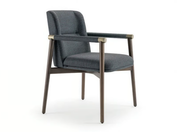 ATELIER - Fabric chair with armrests by Turri