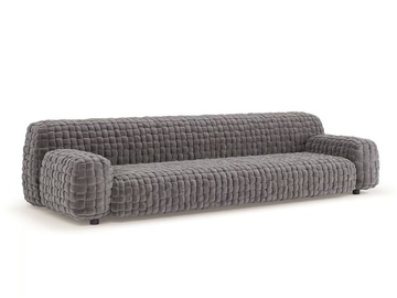 AZUL - 3 seater velvet sofa by Turri
