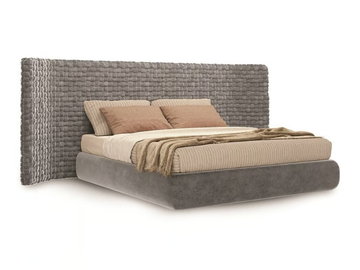 AZUL - Upholstered velvet double bed by Turri