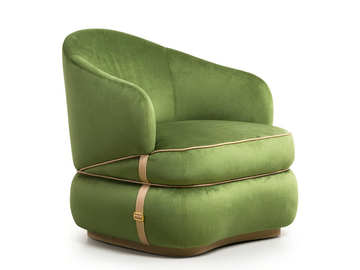 BLOOM - Velvet armchair with armrests by Turri