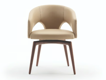 BLUES - Fabric chair with armrests by Turri