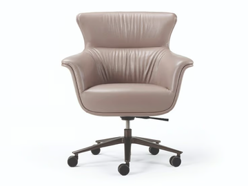 BLUES - Leather executive chair with 5-spoke base with armrests by Turri