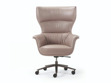 BLUES - Leather executive chair with 5-spoke base with armrests by Turri