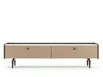 BLUES - Low wooden TV cabinet by Turri