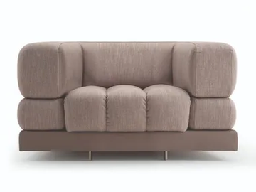 DOMUS - Fabric armchair with armrests by Turri