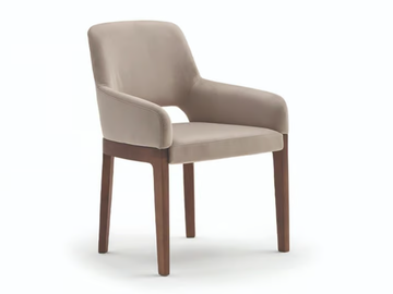 DOMUS - Fabric chair with armrests by Turri