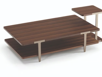 DOMUS - Low rectangular wooden coffee table by Turri