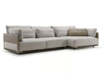 DRUM - Sectional fabric sofa with chaise longue by Turri