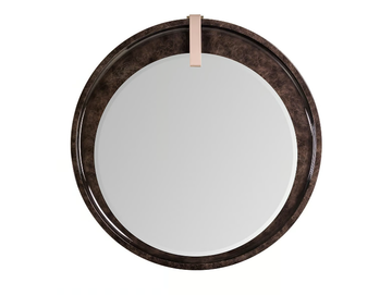 ECLIPSE - Round framed wooden mirror by Turri