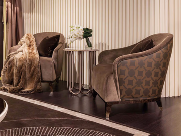 JOLLY - Club lobby chair with armrests by Turri