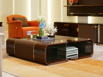 MADISON - Low square wooden coffee table by Turri
