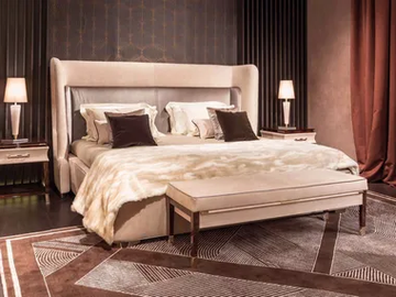 NOIR - Fabric double bed by Turri