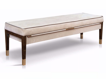 NOIR - Upholstered fabric bench by Turri