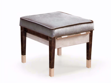 NOIR - Upholstered fabric pouf by Turri