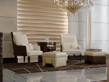 NUMERO TRE - Bergere leather lobby chair by Turri