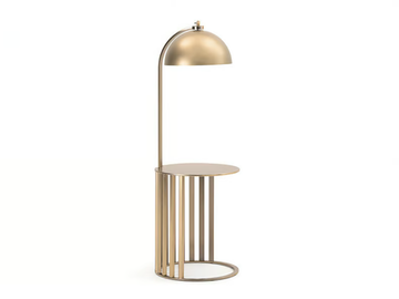 ROMA - Metal floor lamp with shelf by Turri