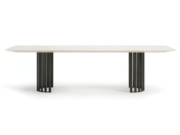 ROMA - Rectangular marble and metal table by Turri
