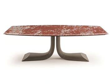 SOUL - Rectangular marble and leather table by Turri