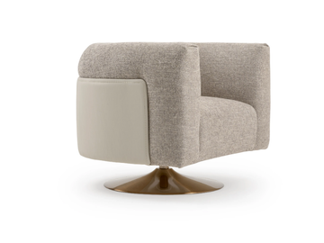 SOUL - Swivel fabric armchair with armrests by Turri