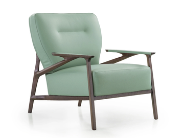 VINE - Leather easy chair with armrests by Turri