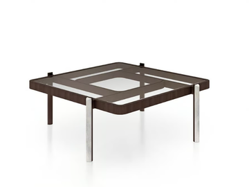 VISION - Square glass coffee table by Turri
