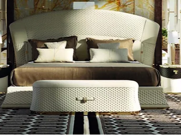 VOGUE - Upholstered leather bench by Turri