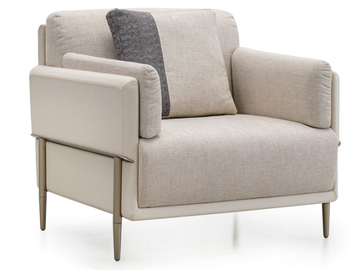 ZERO - Fabric and leather armchair with armrests by Turri