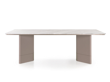 ZERO - Rectangular marble and leather table by Turri