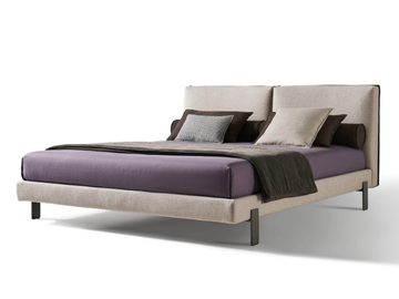 BOOK - Fabric double bed with upholstered headboard by Twils