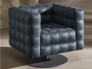 CHOCOLAT - Swivel fabric armchair with armrests by Twils